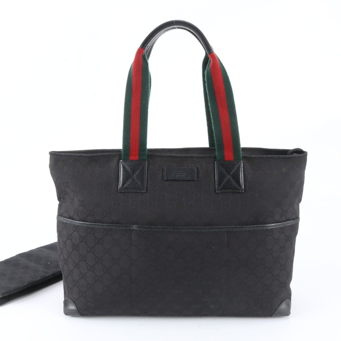 Gucci GG Canvas Sherry Line 155524 Leather Tote Bag Handbag Shoulder for Women: --- Catalog ---Category: SizeSize (HxWxD): 28cm x 41cm x 16cm / 11.02'' x 16.14'' x 6.29''Category: DesignType: Handbag, Shoulder bag, Tote bagColor: BlackGender: WomenMaterial: Leather , Canvas Categ