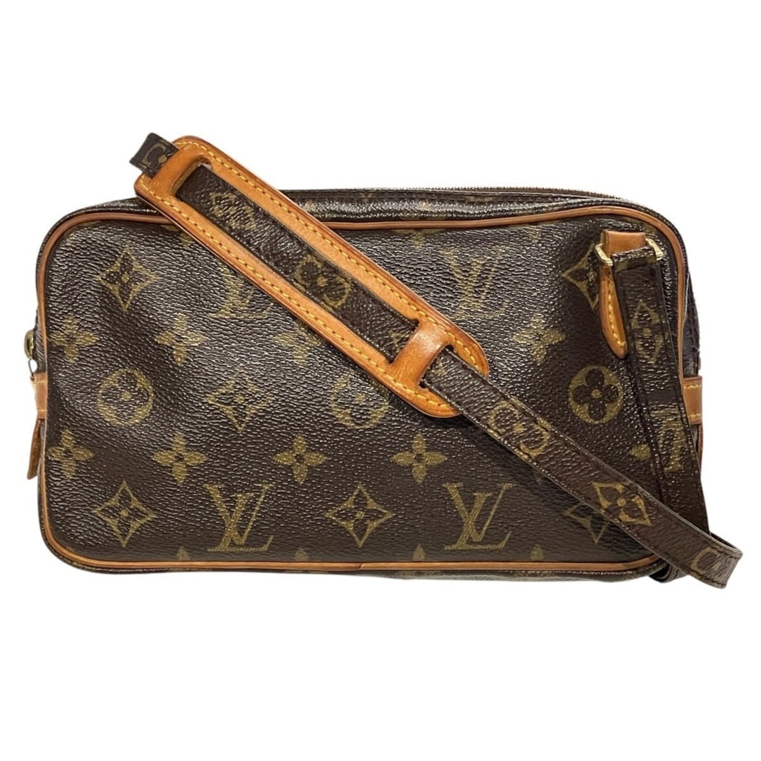 Louis Vuitton Pochette Marly Bandoulière Shoulder Bag, Monogram Canvas, M51828: --- Catalog ---Category: SizeSize (HxWxD): 54cm x 22cm x 4cm / 21.25'' x 8.66'' x 1.57''Strap Length: 116cm - 134cm / 45.66'' - 52.75''Category: DesignType: Pochette, Shoulder bagColor: BrownGender: W