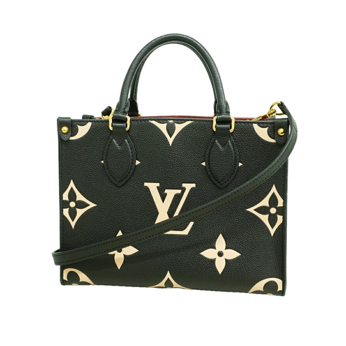 Louis Vuitton Monogram Empreinte Bicolor OnTheGo PM Handbag M45659 Black Beige 2-way bag for women (1 of 11)