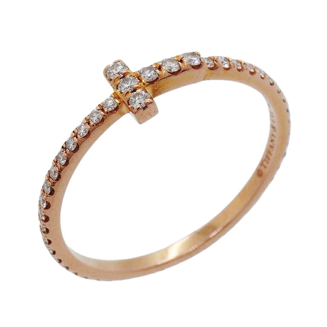 Tiffany & Co. T-Wire Ring, 18K Pink Gold, Diamond, Size 12.5 (Women's) (1 of 9)