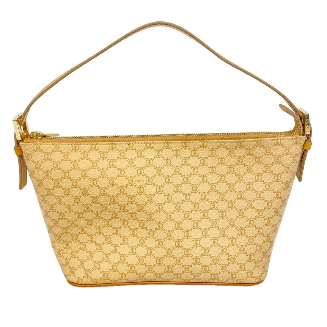 Celine Macadam handbag, beige, women's.: --- Catalog ---Category: SizeSize (HxWxD): 16cm x 22.5cm x 11.5cm / 6.29'' x 8.85'' x 4.52''Category: DesignType: HandbagColor: BeigeGender: WomenMaterial: PVC Hardware Color: GoldCategory: GeneralBra