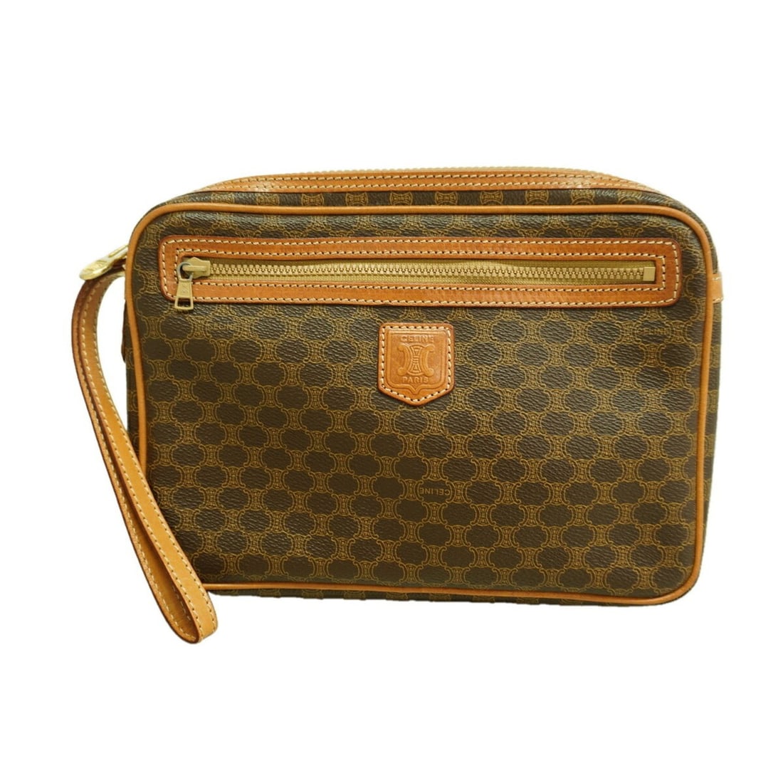 Celine Macadam Leather Clutch Bag, Brown, Men's: --- Catalog ---Category: SizeSize (HxWxD): 18cm x 24.5cm x 3.5cm / 7.08'' x 9.64'' x 1.37''Category: DesignType: Clutch bagColor: BrownGender: MenMaterial: Leather Hardware Color: GoldCategory: Genera