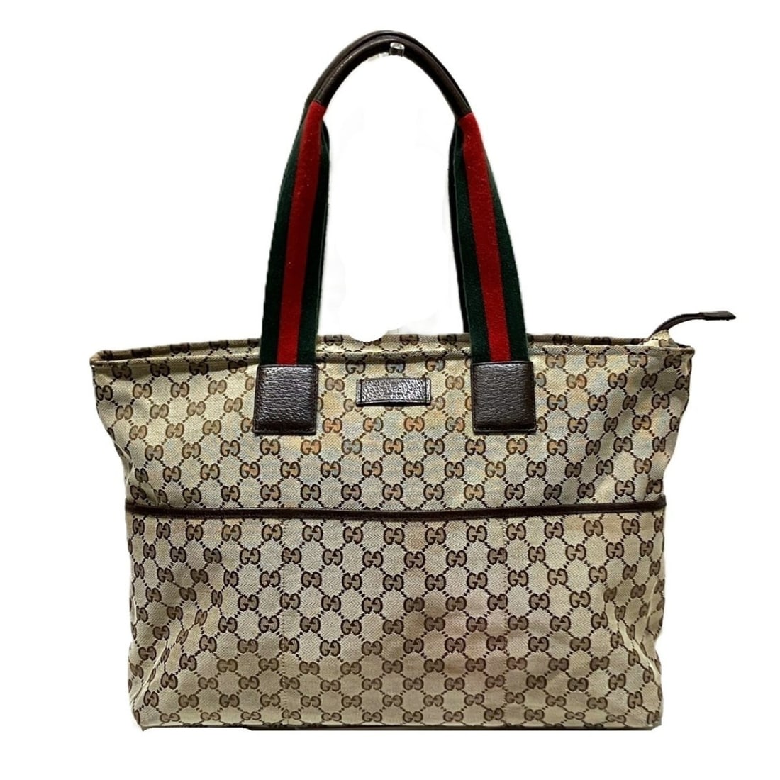 Gucci GUCCI Mother's Bag Tote Sherry Line Canvas Leather 155524: --- Catalog ---Category: SizeSize (HxWxD): 28cm x 40cm x 15cm / 11.02'' x 15.74'' x 5.9''Handle Length: 50cm / 19.68''Category: DesignType: Tote bagColor: BeigeGender: WomenClosure: ZipperMaterial: Ca