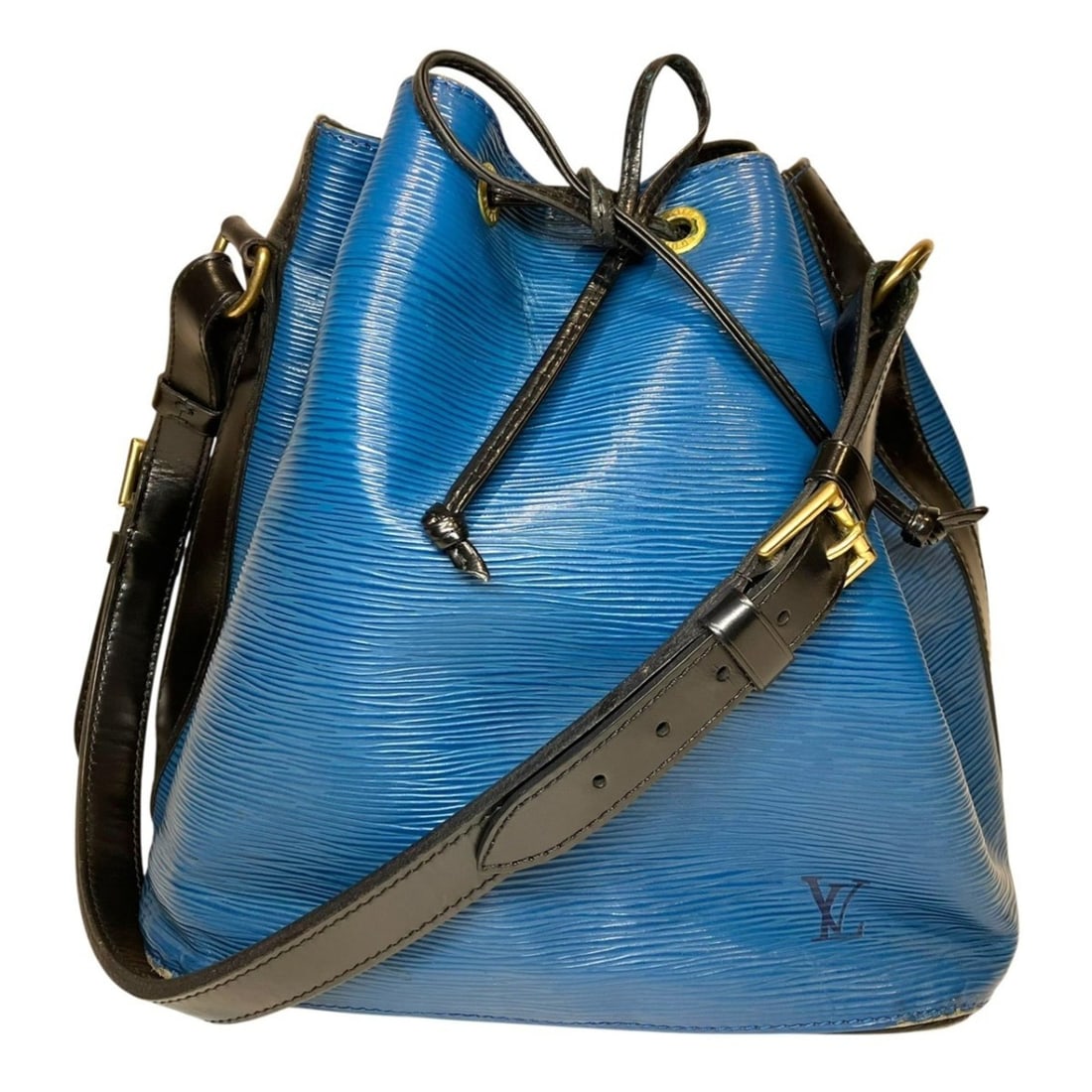 Louis Vuitton Petit Noé Shoulder Bag, Epi Leather, M44152: --- Catalog ---Category: SizeSize (HxWxD): 27cm x 25cm x 18cm / 10.62'' x 9.84'' x 7.08''Strap Length: 70cm - 78cm / 27.55'' - 30.7''Category: DesignType: Shoulder bagColor: Black, BlueGender: WomenMa