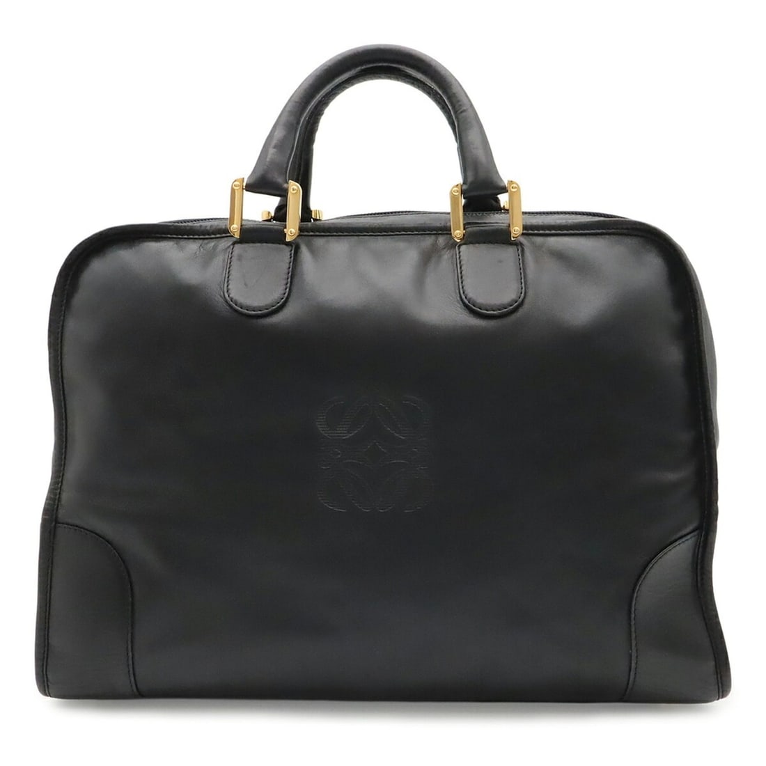 LOEWE Amazona 40 Anagram Handbag Boston Bag Travel Leather Black: --- Catalog ---Category: SizeSize (HxWxD): 29cm x 40cm x 18cm / 11.41'' x 15.74'' x 7.08''Category: DesignType: Boston bag, HandbagColor: BlackGender: MenMaterial: Leather Hardware Color: