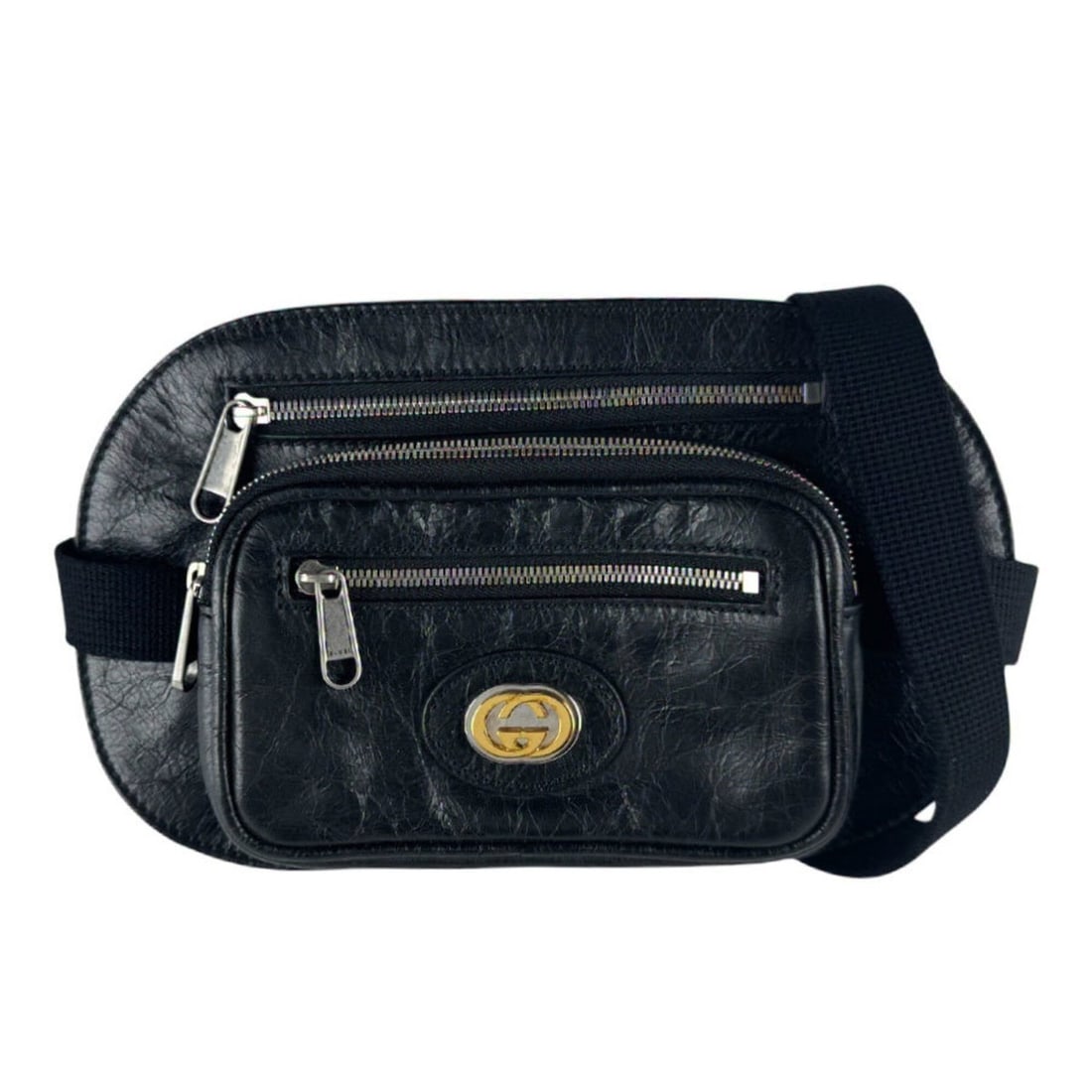 Gucci GUCCI Body Bag Waist Leather Black Men's 575857 z10590: --- Catalog ---Category: SizeSize (HxWxD): 15cm x 26cm x 2cm / 5.9'' x 10.23'' x 0.78''Category: DesignType: Fanny pack, Sling bagColor: BlackGender: Men,WomenMaterial: Leather Category: GeneralMPN: 5
