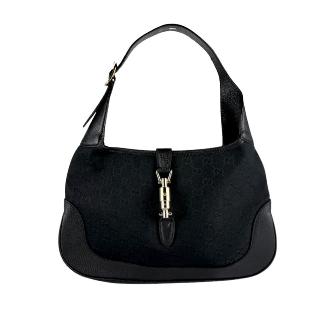Gucci GUCCI Handbag New Jackie GG Canvas Leather Black Women's 153696 z10202: --- Catalog ---Category: SizeSize (HxWxD): 20cm x 32cm x 3cm / 7.87'' x 12.59'' x 1.18''Category: DesignType: HandbagColor: BlackGender: WomenMaterial: GG canvas , Leather Category: GeneralMPN: