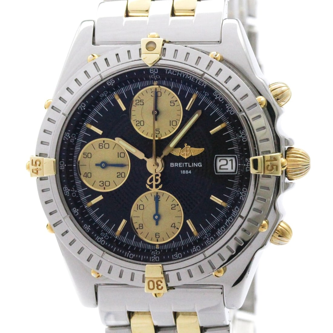 BREITLING Chronomat 18K Gold Steel Automatic Watch B13050.1 Polished (1 of 10)