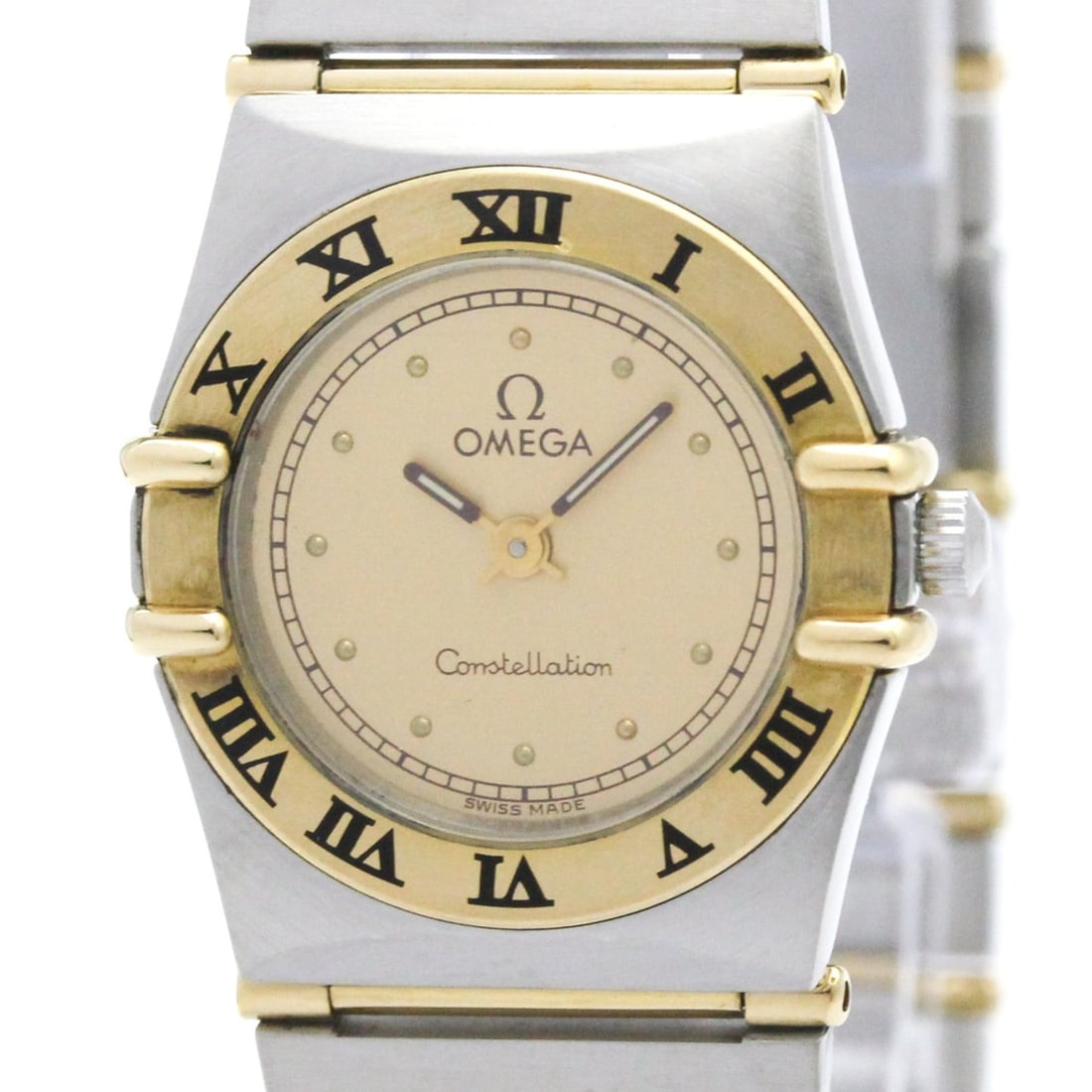 OMEGA Constellation 18K Gold Steel Ladies Watch 795.1080 Polished: --- Catalog ---Category: SizeCase Diameter: 22mm / 0.87''Category: DesignType: WristwatchStyle: Dress/FormalGender: WomenColor (Dial): GoldMaterial (Band): Stainless steel, Yellow gold (18K)Material