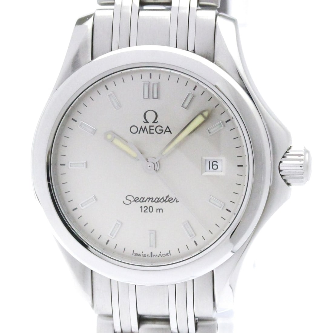 OMEGA Seamaster 120M Steel Quartz Ladies Watch 2581.33 Polished: --- Catalog ---Category: SizeCase Diameter: 26mm / 1.02''Category: DesignType: WristwatchStyle: SportGender: WomenColor (Dial): SilverMaterial (Band): Stainless steelMaterial (Case): Stainless steelCa