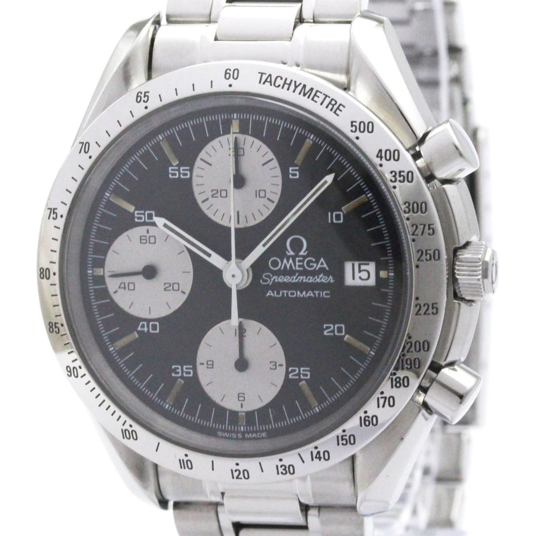 OMEGA Speedmaster Date Steel Automatic Mens Watch 3511.50 Polished: --- Catalog ---Category: SizeCase Diameter: 39mm / 1.54''Category: DesignType: WristwatchStyle: SportGender: MenColor (Dial): BlackMaterial (Band): Stainless steelMaterial (Case): Stainless steelCateg