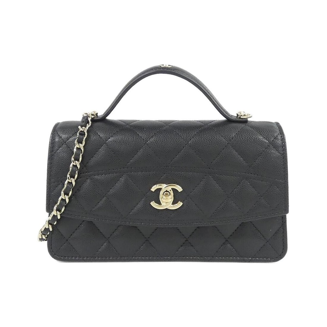 Chanel AP4402 Handbag, Clutch, Shoulder Bag: --- Catalog ---Category: SizeSize (HxWxD): 10.5cm x 19cm x 7cm / 4.13'' x 7.48'' x 2.75''Category: DesignType: Handbag, Shoulder bagColor: BlackGender: WomenMaterial: Grained Calfskin Hardware Color: