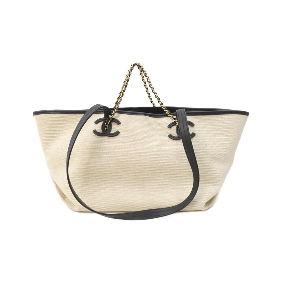 Chanel AS6285 handbag: --- Catalog ---Category: SizeSize (HxWxD): 21cm x 46cm x 21cm / 8.26'' x 18.11'' x 8.26''Category: DesignType: HandbagColor: Black, IvoryGender: WomenMaterial: Canvas , Leather Hardware Color: