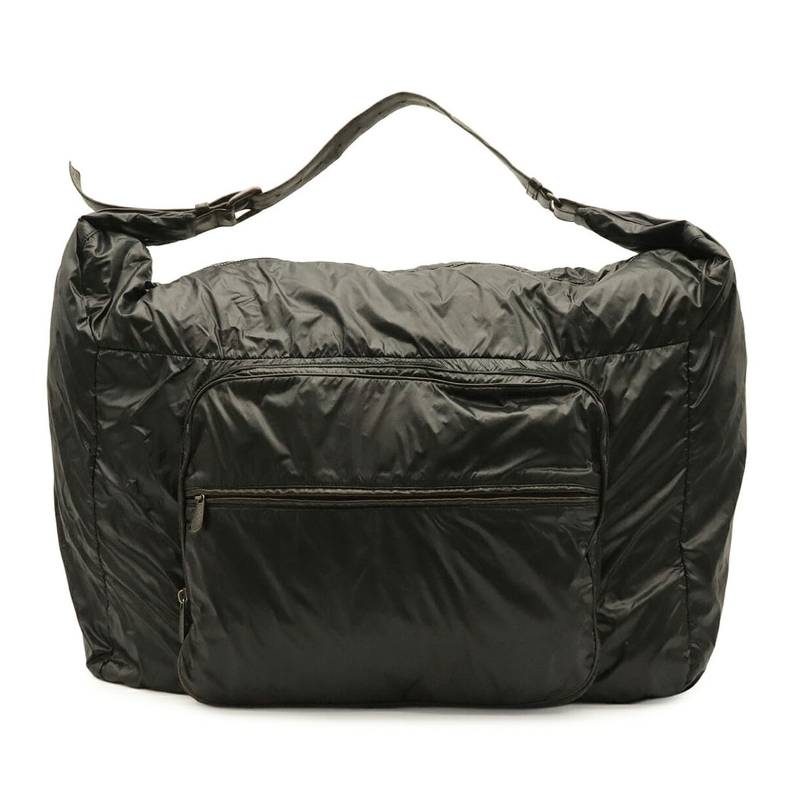 BOTTEGA VENETA Spinnaker Shoulder Bag/Travel Bag, Nylon, Black/Dark Brown, 244903: --- Catalog ---Category: SizeSize (HxWxD): 31.5cm x 52cm x 26.5cm / 12.4'' x 20.47'' x 10.43''Category: DesignType: Shoulder bag, Tote bagColor: Black, Dark brownGender: Women,MenMaterial: Nylon , Lea