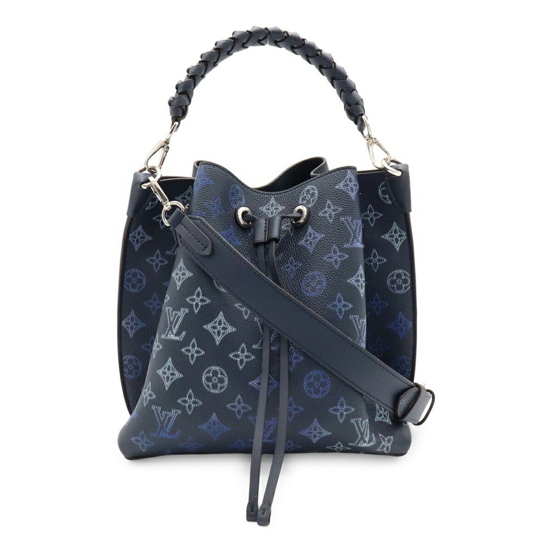 LOUIS VUITTON Louis Vuitton Monogram Mahina Mulia Flight Mode Tote Bag Shoulder Leather Navy Blue: --- Catalog ---Category: SizeSize (HxWxD): 24cm x 24cm x 16cm / 9.44'' x 9.44'' x 6.29''Category: DesignType: Shoulder bag, Tote bagColor: Blue, NavyGender: WomenMaterial: Mahina leather , Leather Cat