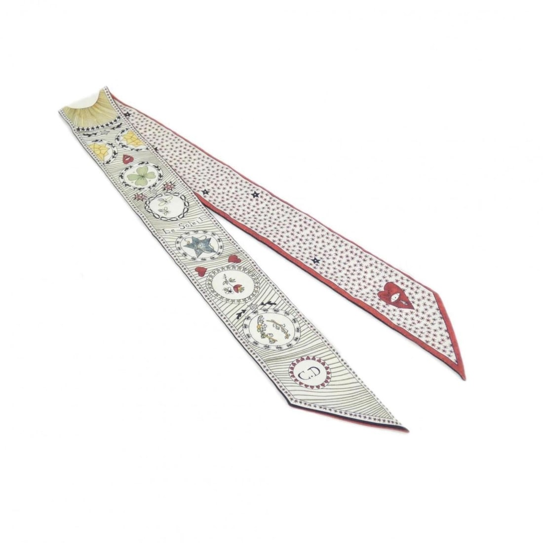 Christian Dior LE SOLEIL scarf muffler: --- Catalog ---Category: SizeSize (LxW): 98cm x 6cm / 38.58'' x 2.36''Category: DesignType: ScarfColor: Multi-color, WhiteGender: Men,WomenMaterial: Silk Category: GeneralBrand: Christian Dior---