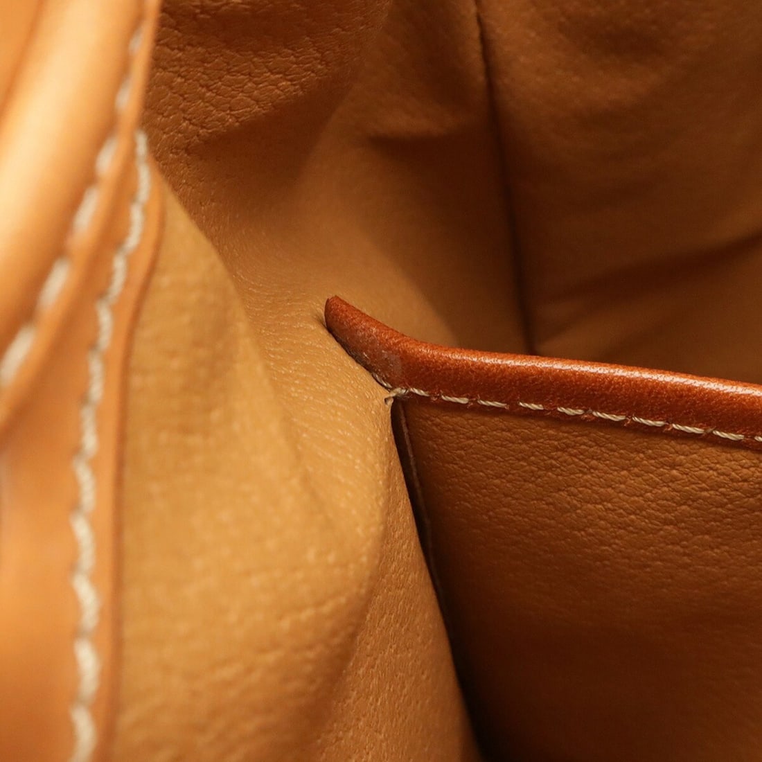 CELINE Macadam pattern backpack, leather, beige, dark brown. - 10