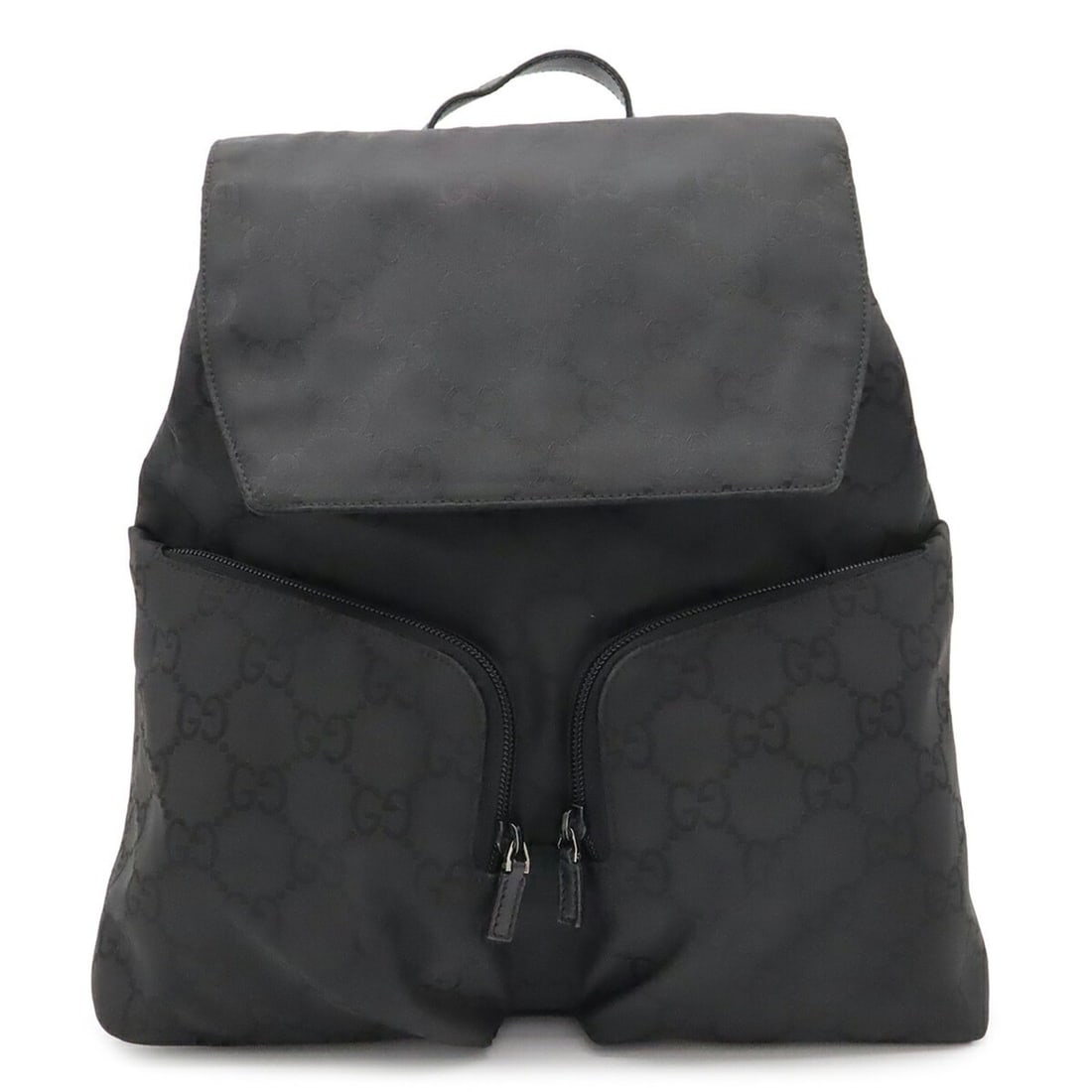 GUCCI GG Nylon Backpack, Leather, Black, 003.0238 (1 of 14)