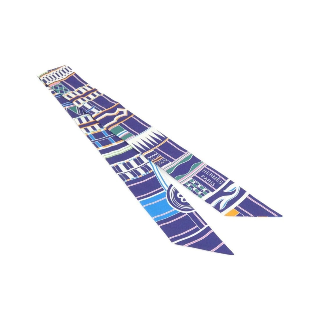 Hermes VOLTES ET PIROUETTES Twilly 063516S Scarf Muffler: --- Catalog ---Category: SizeSize (LxW): 5cm x 86cm / 1.96'' x 33.85''Category: DesignType: ScarfColor: Blue, Multi-colorGender: Men,WomenMaterial: Silk Category: GeneralMPN: 063516SBrand: Hermes---