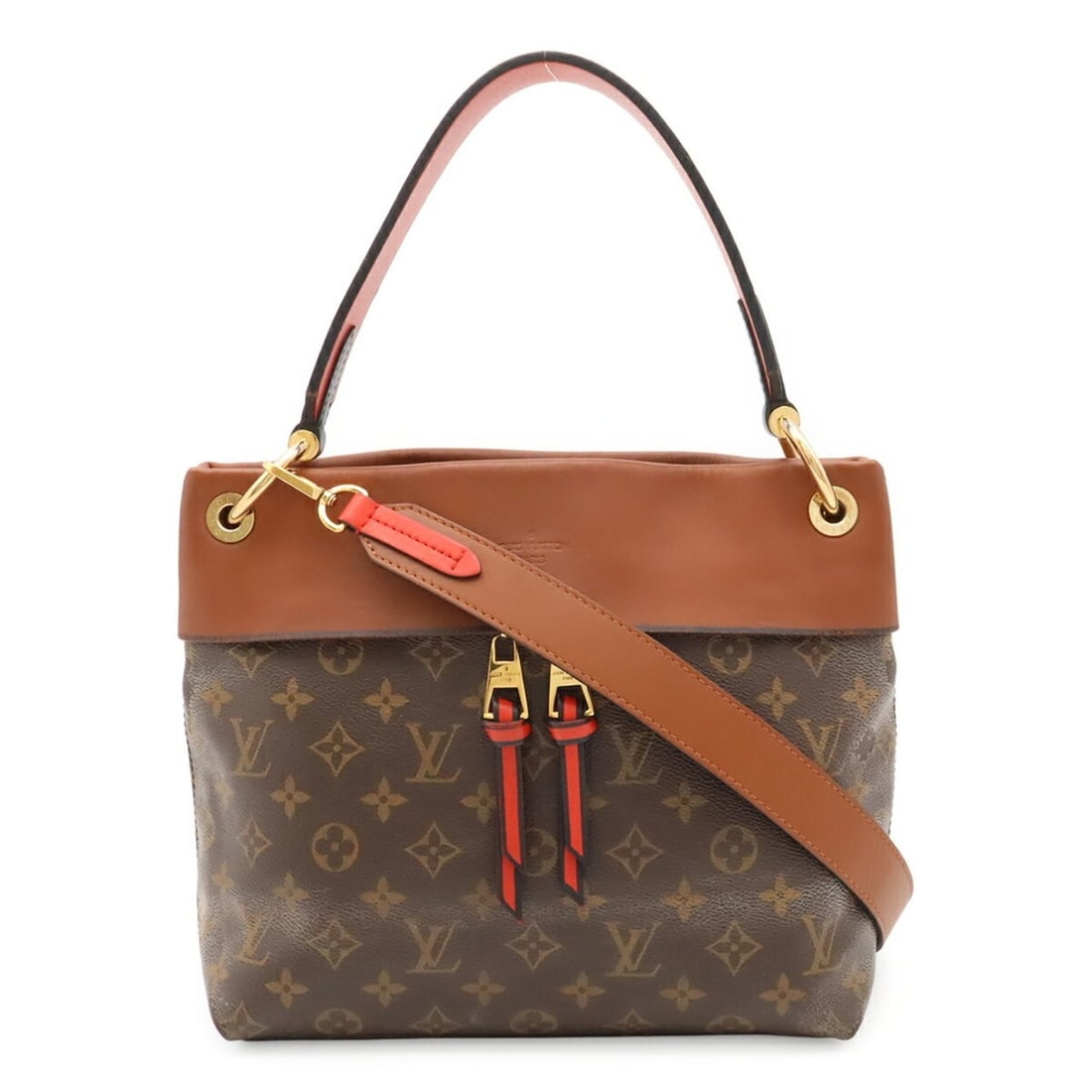 LOUIS VUITTON Louis Vuitton Monogram Tuileries Besace Shoulder Bag Handbag Caramel Red M43157 (1 of 10)