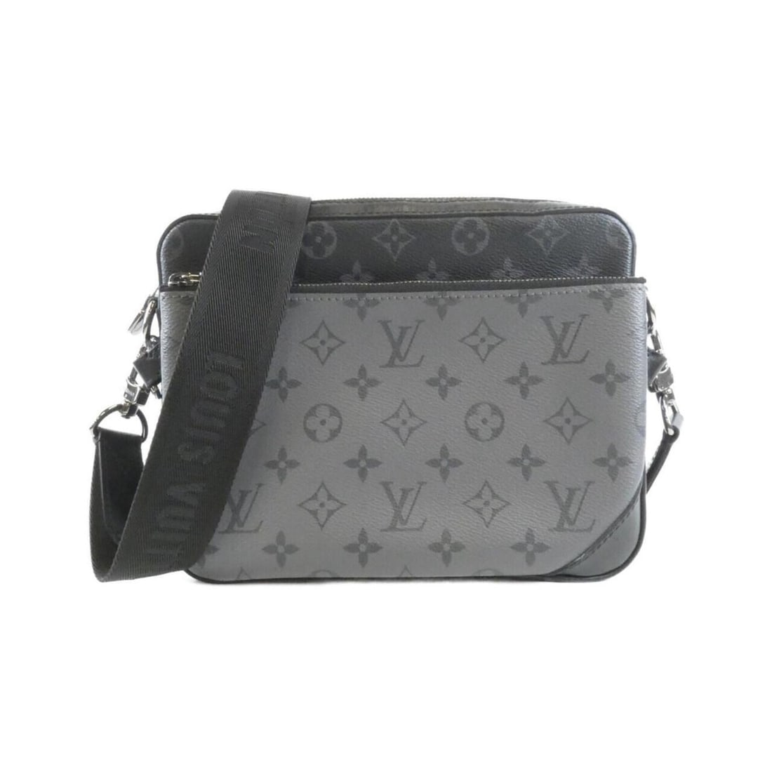 Louis Vuitton Monogram Eclipse Reverse Trio Messenger M69443 Shoulder Bag: --- Catalog ---Category: SizeSize (HxWxD): 18cm x 25cm x 5cm / 7.08'' x 9.84'' x 1.96''Category: DesignType: Pouch, Shoulder bagColor: Black, GrisGender: MenMaterial: Coated canvas Hardware Color: Sil