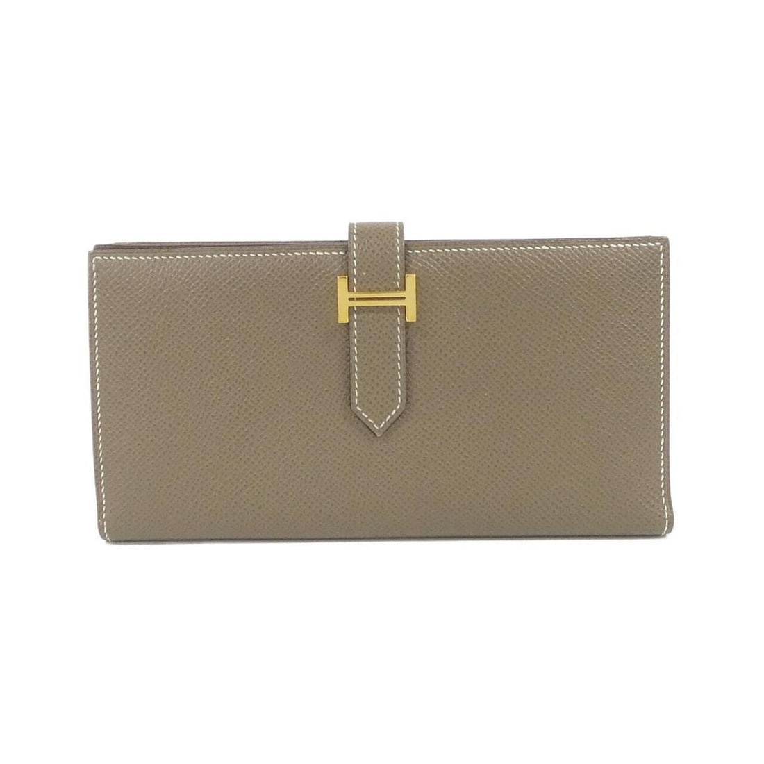 Hermes Bearn Soufflé 039785CC Wallet: --- Catalog ---Category: SizeSize (HxWxD): 9cm x 17.5cm x 1.5cm / 3.54'' x 6.88'' x 0.59''Category: DesignType: Long wallet (bi-fold)Color: Etoupe gray, SoufreGender: WomenMaterial: Epsom leather Cate