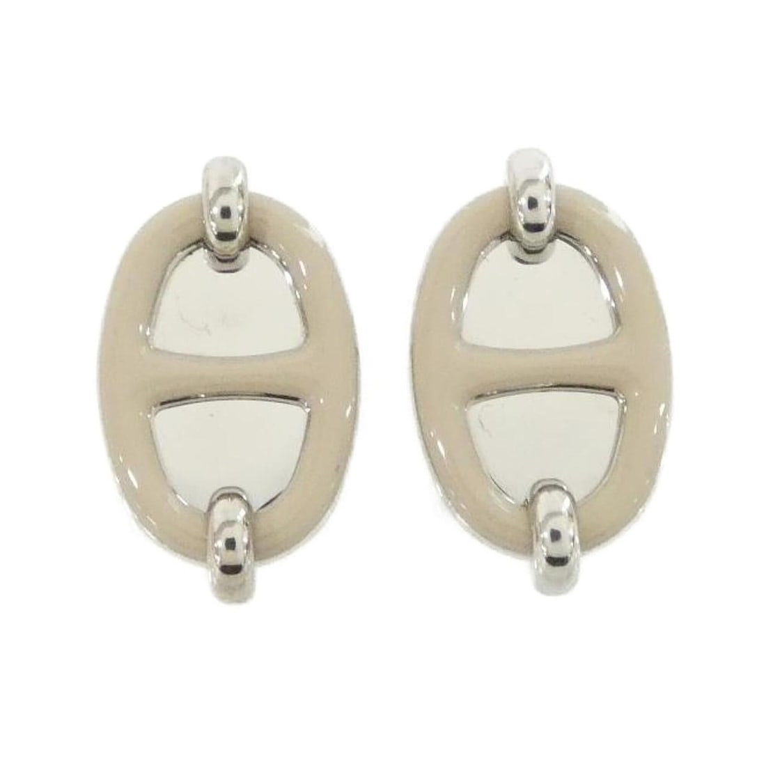 Hermes Mini Maillon 100052FP Earrings: --- Catalog ---Category: SizeSize (HxWxD): 22.00mm x 13.00mm / 0.87'' x 0.51''Category: DesignType: Stud earringsColor: Beige, Marron, SilverGender: WomenCategory: GeneralMPN: 100052FPBrand: