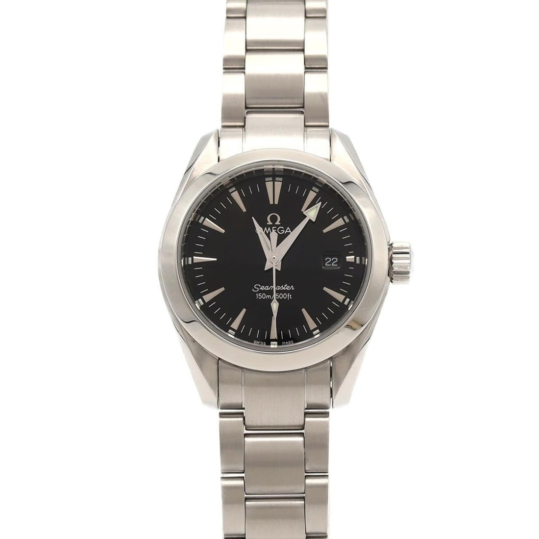 Omega Seamaster Aqua Terra 2577.50 SS Quartz Watch: --- Catalog ---Category: SizeWrist Size: 15.5cm / 6.1''Case Diameter: 29mm / 1.14''Category: DesignType: WristwatchGender: WomenColor (Dial): BlackMaterial (Band): Stainless steelMaterial (Case): Stai