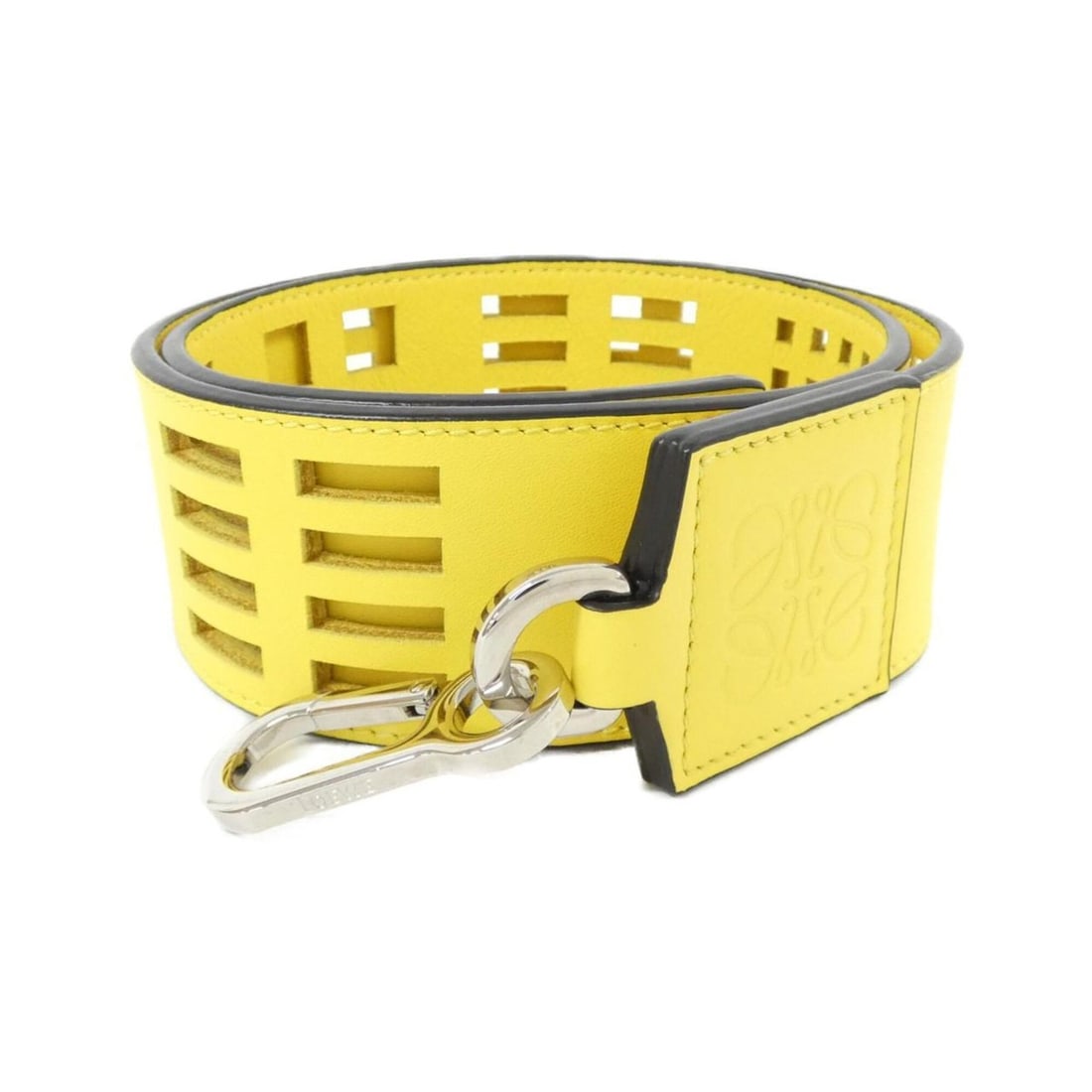 Loewe strap: --- Catalog ---Category: SizeSize (HxWxD): 90cm x 5cm / 35.43'' x 1.96''Category: DesignType: StrapColor: YellowGender: WomenMaterial: LeatherCategory: GeneralBrand: Loewe--- Item List ---Section: