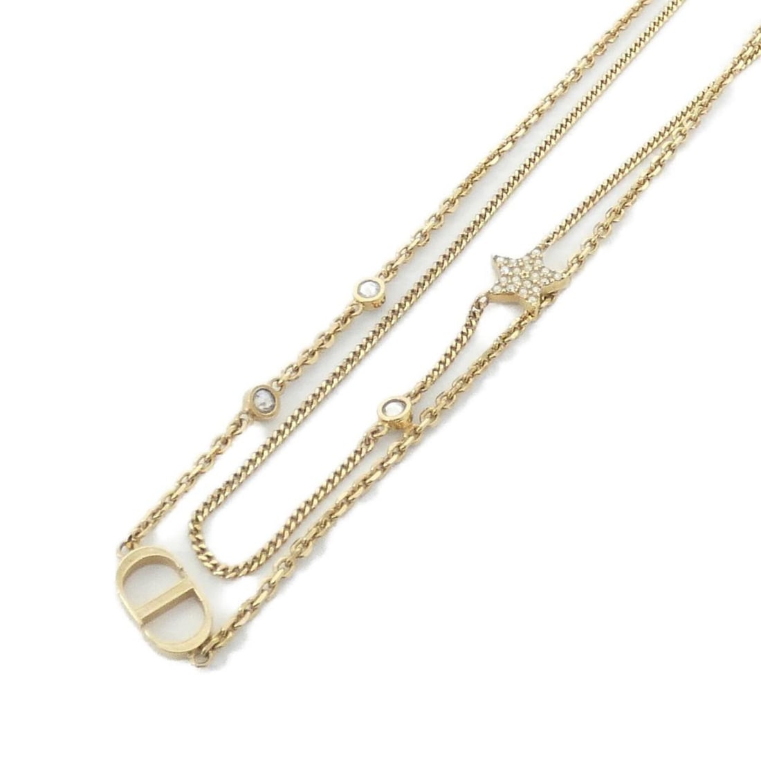 Christian Dior Petite CD N1155PMTCY Necklace: --- Catalog ---Category: SizePendant Size: 7mm x 12mm / 0.27'' x 0.47''Neck Circumference: 38 cm - 40 cm / 14.96'' - 15.74''Category: DesignColor: ClearGender: Women,MenNecklace Type: