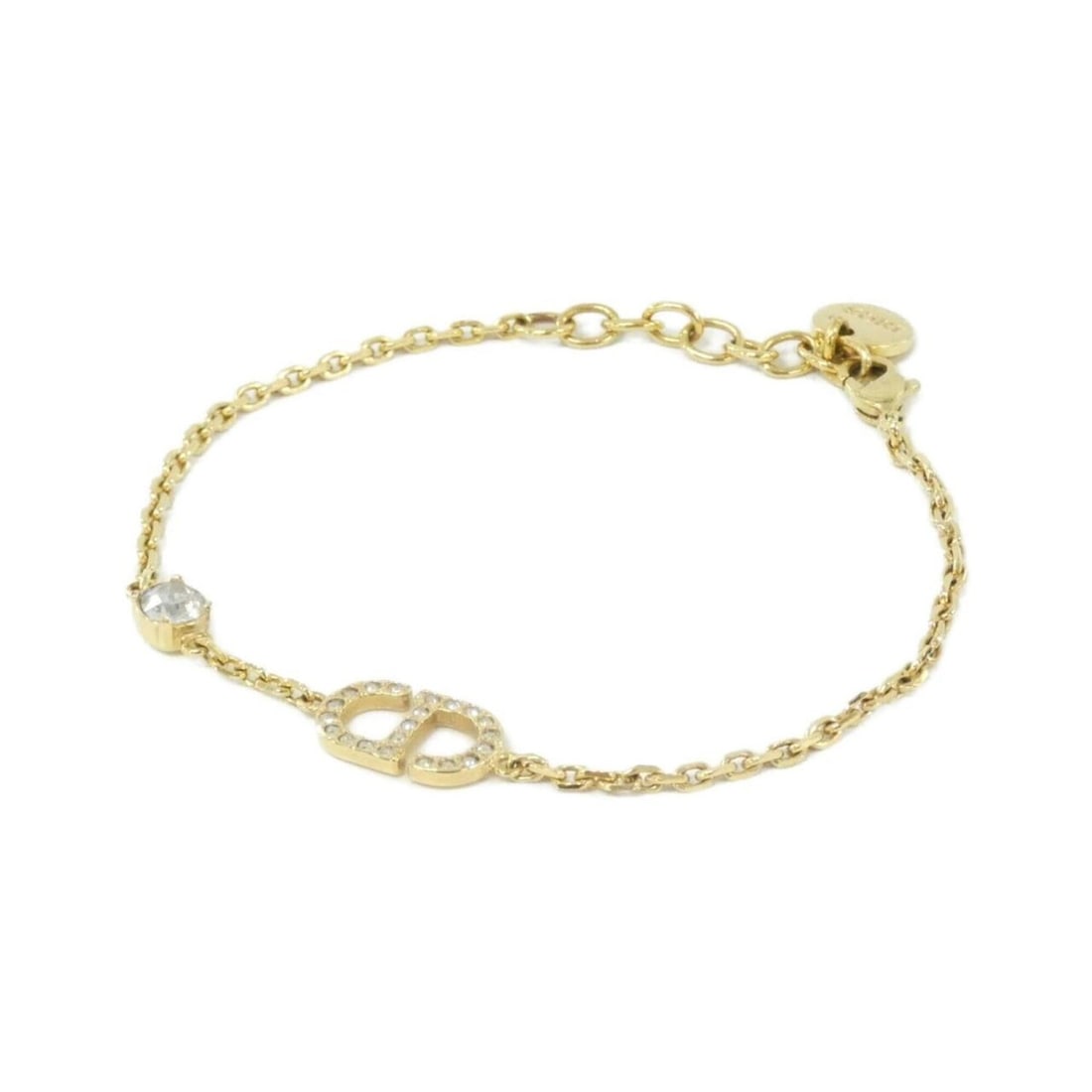 Christian Dior Petite CD B2522WOMCY Bracelet: --- Catalog ---Category: SizeLength: 16cm - 19cm / 6.29'' - 7.48''Category: DesignType: Charm braceletColor: Clear, GoldGender: WomenCategory: GeneralBrand: Christian Dior--- Item List ---Section: