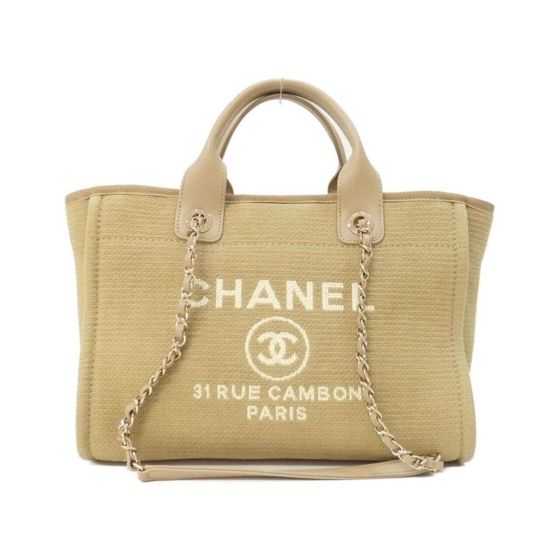Chanel Deauville Line AS3257 Handbag: --- Catalog ---Category: SizeSize (HxWxD): 23cm x 32cm x 16cm / 9.05'' x 12.59'' x 6.29''Category: DesignType: Handbag, PouchColor: BeigeGender: WomenHardware Color: GoldCategory: GeneralMPN: