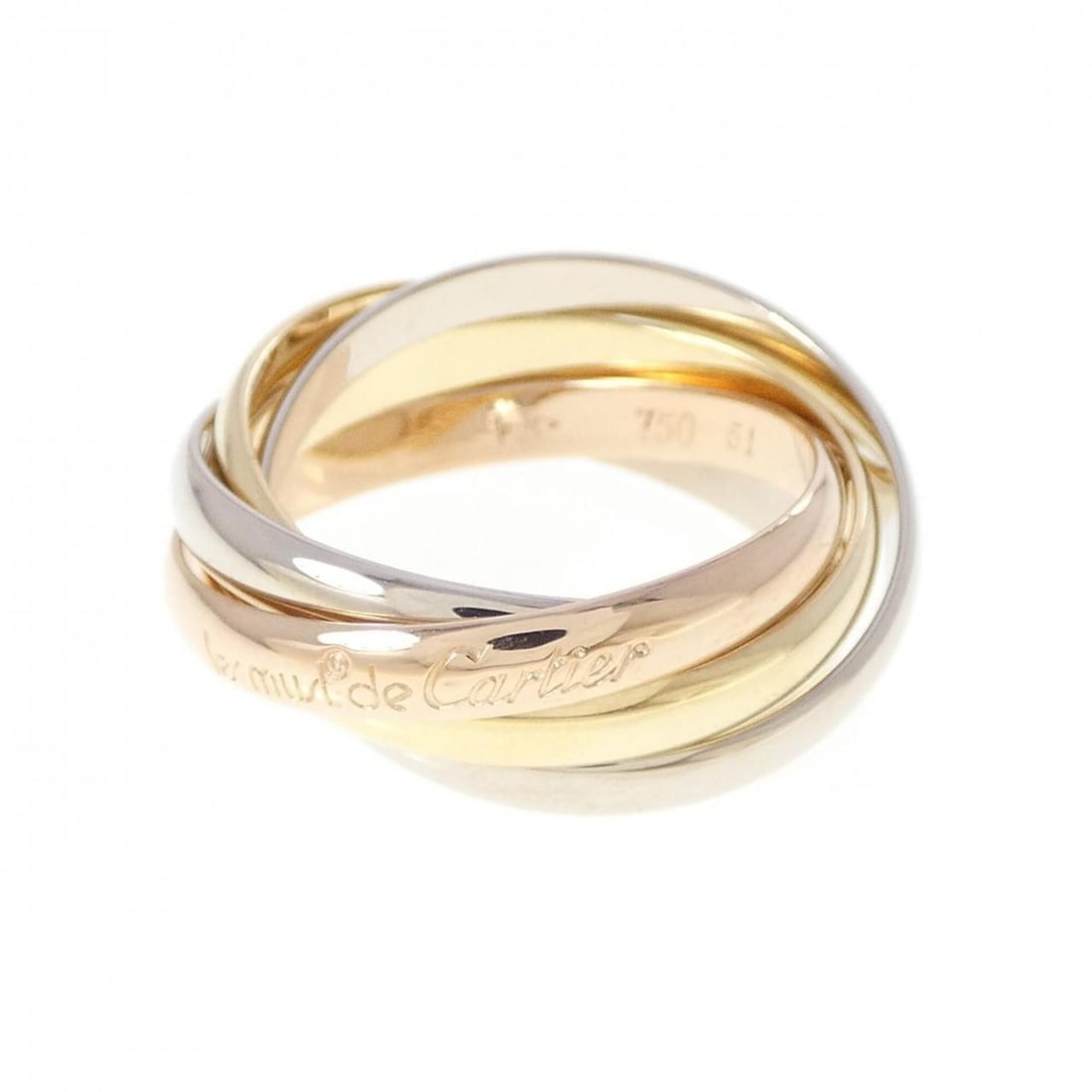 Cartier Trinity Ring: --- Catalog ---Category: SizeUS Size: 6Brand Size: 51Category: DesignType: Band ringGender: WomenMaterial: Pink gold (18K), White gold (18K), Yellow gold (18K)Category: GeneralBrand: Cartier--- Item