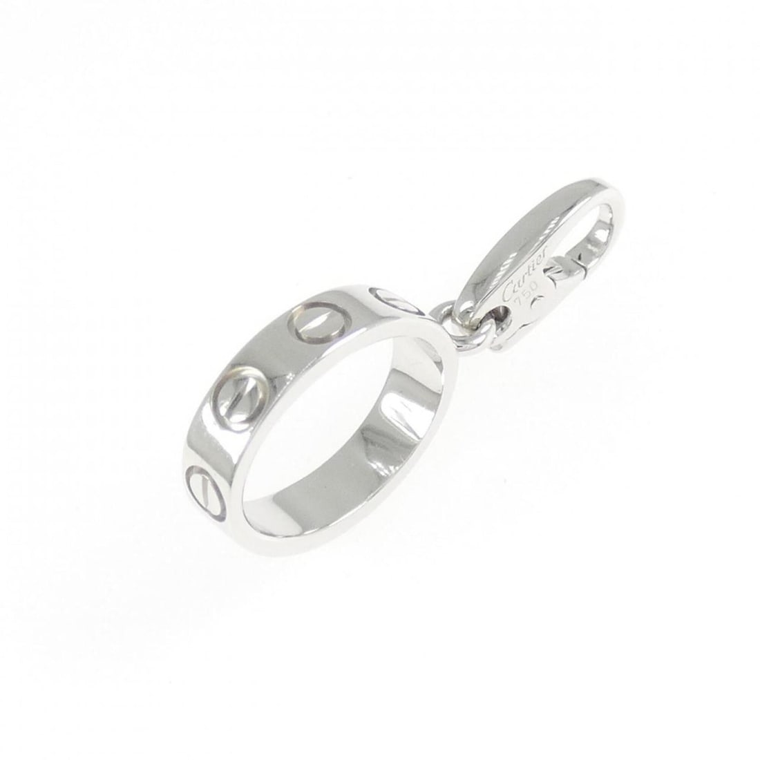 Cartier Love Charm: --- Catalog ---Category: SizeSize (HxWxD): 25.80mm x 3.30mm / 1.02'' x 0.13''Category: DesignType: Necklace charmGender: WomenMaterial: White gold (18K)Category: GeneralBrand: Cartier--- Item List