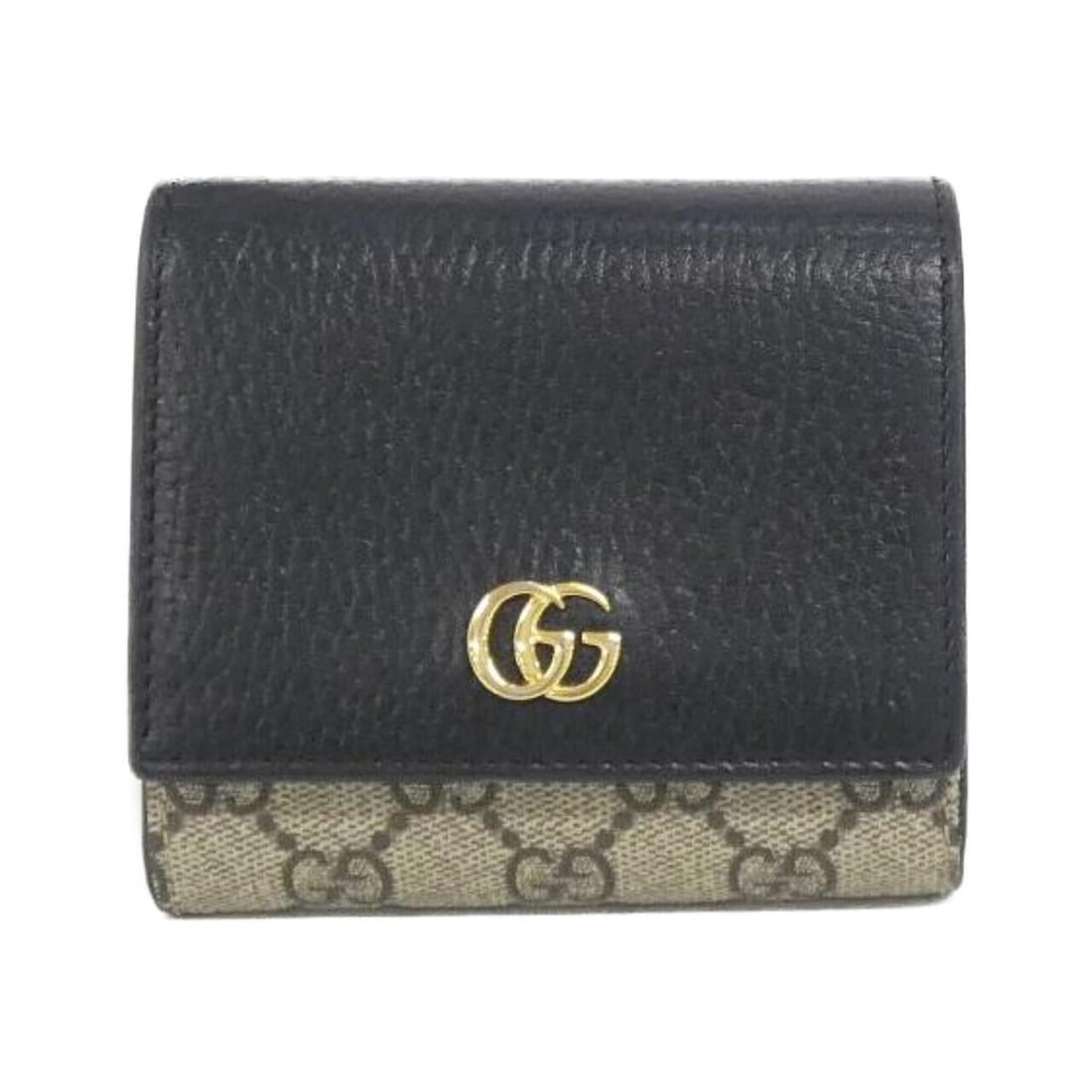 Gucci GG Marmont 598587 17WAG Wallet: --- Catalog ---Category: SizeSize (HxWxD): 11cm x 11cm x 3cm / 4.33'' x 4.33'' x 1.18''Category: DesignType: Wallet (bi-fold)Color: Beige, BlackGender: Men,WomenMaterial: GG Supreme , Leather