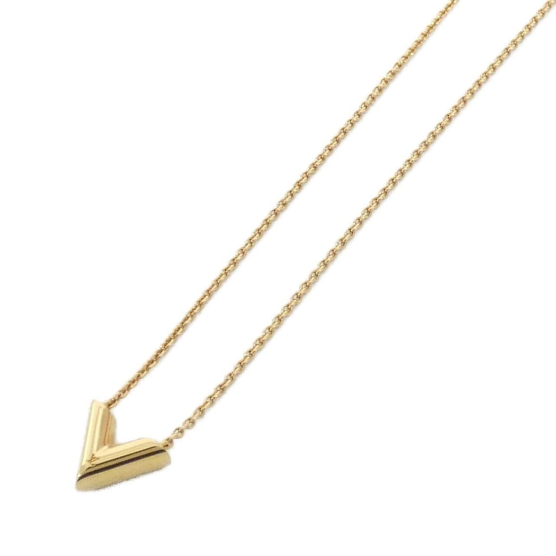 Louis Vuitton Essential V Necklace M61083: --- Catalog ---Category: SizePendant Size: 1.4mm x 1.5mm / 0.05'' x 0.05''Neck Circumference: 46.5 cm / 18.3''Category: DesignColor: GoldGender: WomenNecklace Type: NecklaceCategory: GeneralBrand: