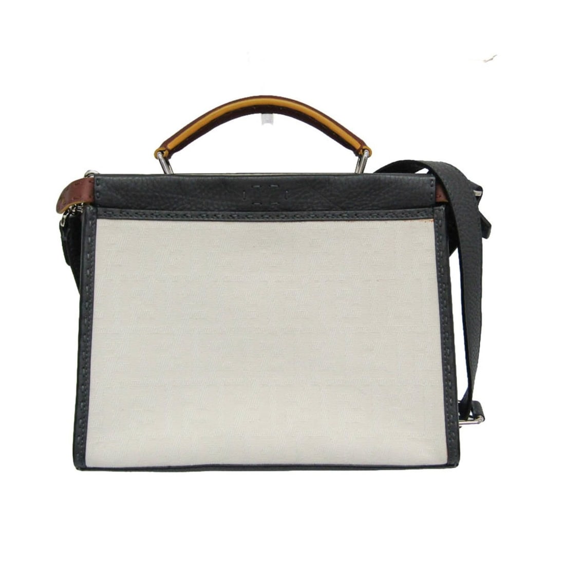Fendi Selleria Peekaboo Fit Mini 7VA422 Women's Leather,Canvas Handbag,Shoulder Bag Gray,White: --- Catalog ---Category: SizeSize (HxWxD): 21cm x 27.5cm x 6.5cm / 8.26'' x 10.82'' x 2.55''Strap Length: 117cm - 135cm / 46.06'' - 53.14''Handle Length: 22cm / 8.66''Category: DesignType: Handbag,
