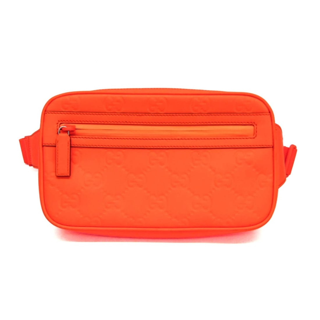 Gucci GG Rubber Effect Belt Bag 771422 Men,Women Leather Fanny Pack,Sling Bag Neon Orange: --- Catalog ---Category: SizeSize (HxWxD): 14cm x 24cm x 5cm / 5.51'' x 9.44'' x 1.96''Strap Length: 78cm - 125cm / 30.7'' - 49.21''Category: DesignType: Fanny pack, Sling bagColor: Neon