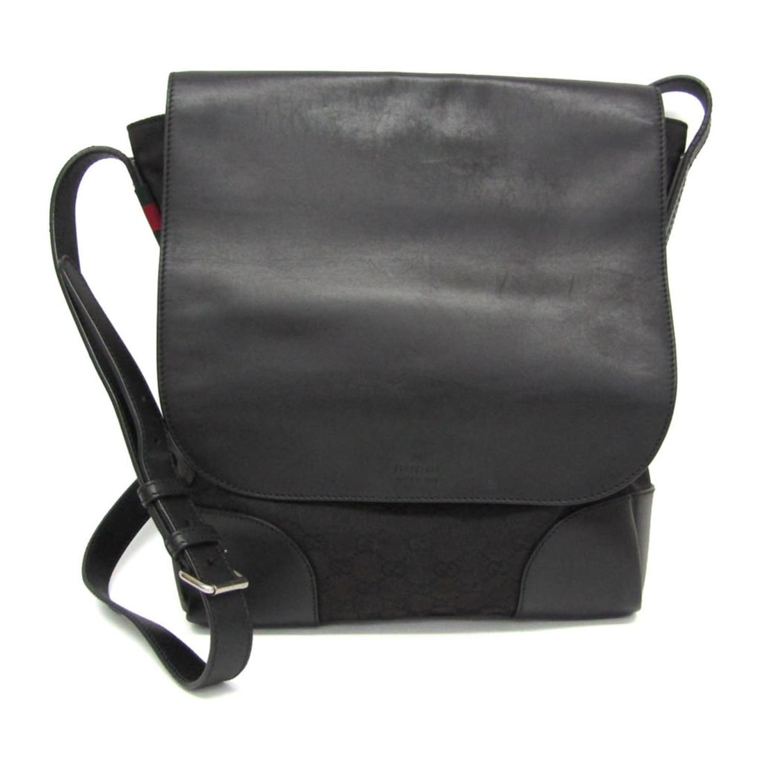 Gucci GG Canvas 322077 Men's GG Canvas,Leather Messenger Bag,Shoulder Bag Black: --- Catalog ---Category: SizeSize (HxWxD): 34cm x 28cm x 7.5cm / 13.38'' x 11.02'' x 2.95''Strap Length: 112cm - 122cm / 44.09'' - 48.03''Category: DesignType: Messenger bag, Shoulder bagColor: BlackG