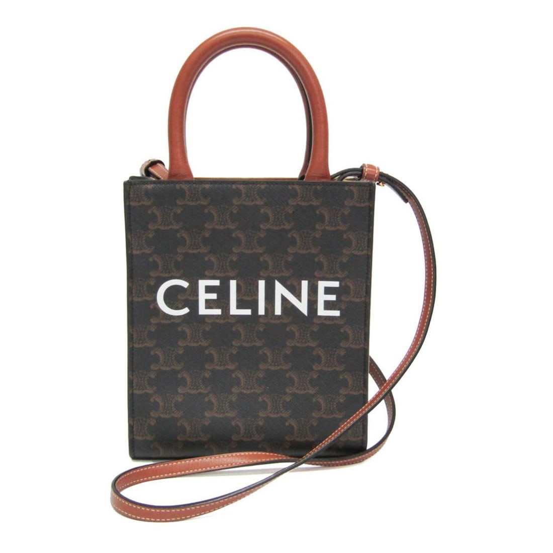 Celine Triomphe Vertical Cabas Mini Women's Leather,PVC Handbag,Shoulder Bag Dark Brown,Light Brown: --- Catalog ---Category: SizeHandle Drop: 9.00cm / 3.54''Size (HxWxD): 20cm x 17cm x 5.5cm / 7.87'' x 6.69'' x 2.16''Strap Length: 106cm - 108cm / 41.73'' - 42.51''Handle Length: 25cm / 9.84''Category