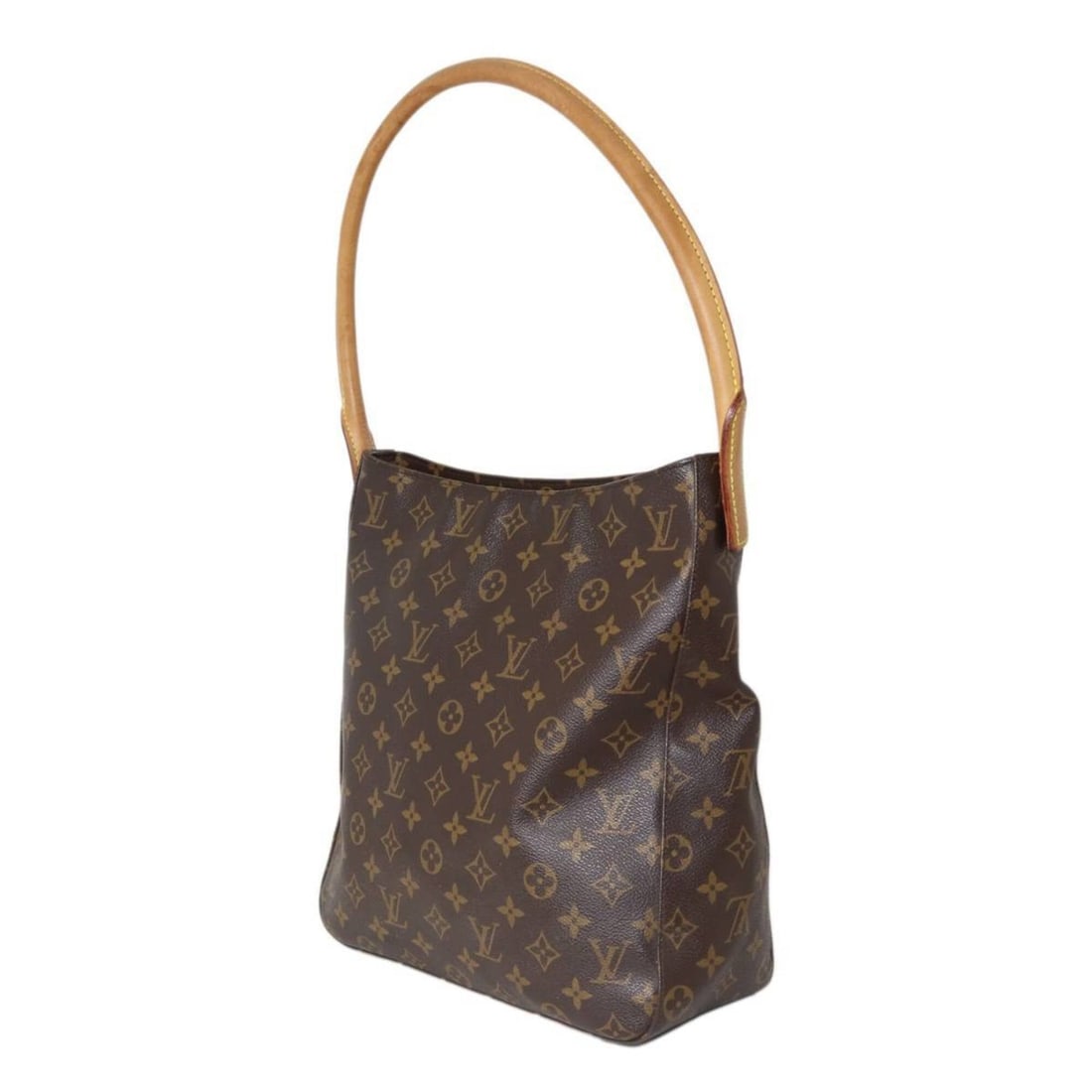 LOUIS VUITTON Looping GM Shoulder Bag, Monogram Brown, M51145 DU0062: --- Catalog ---Category: SizeHandle Drop: 25.00cm / 9.84''Size (HxWxD): 32cm x 29cm x 11cm / 12.59'' x 11.41'' x 4.33''Handle Length: 65cm / 25.59''Category: DesignType: Shoulder bagColor: BrownGender