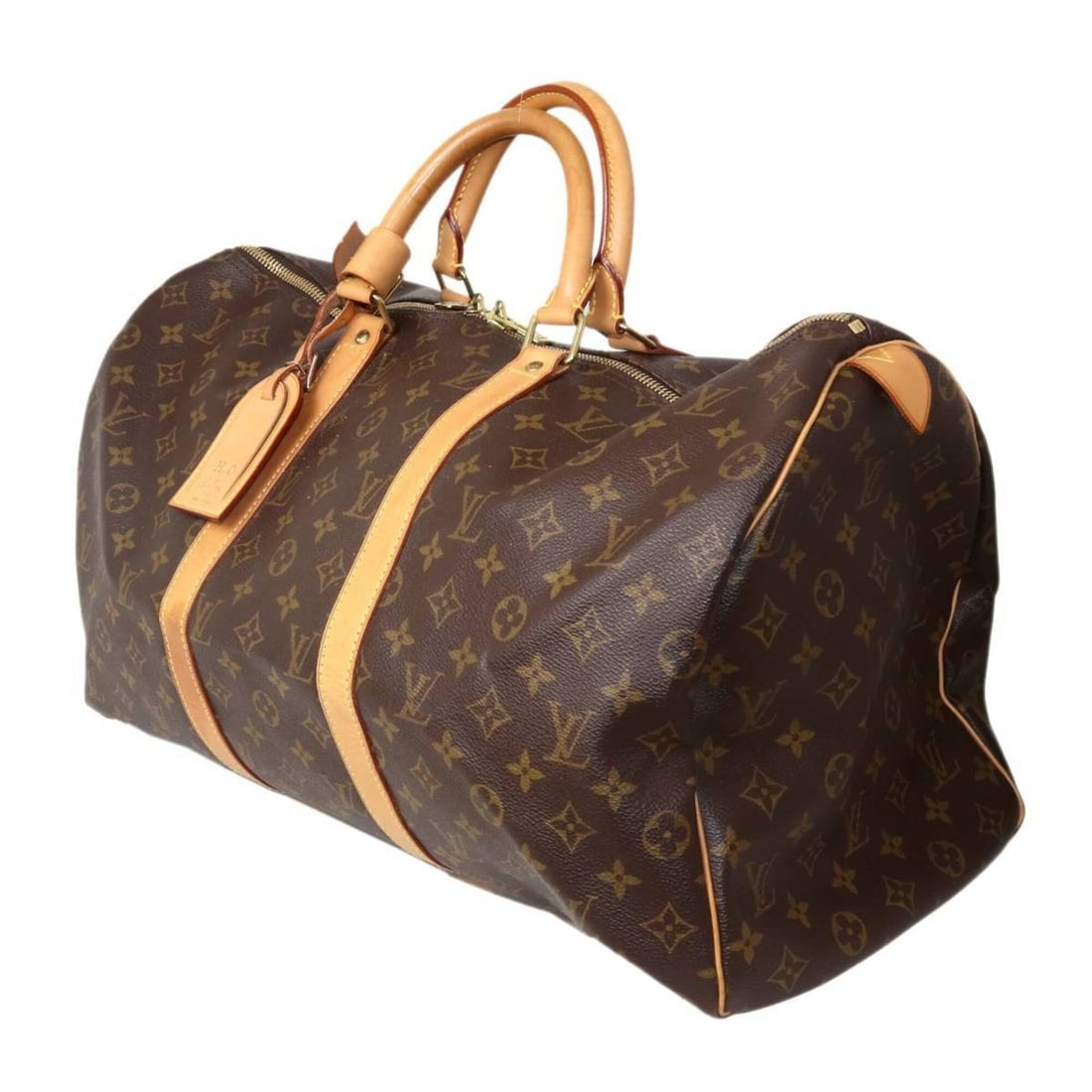 LOUIS VUITTON Keepall 50 Boston Bag, Monogram Brown, M41426 FL0052: --- Catalog ---Category: SizeHandle Drop: 13.00cm / 5.12''Size (HxWxD): 28cm x 51cm x 23cm / 11.02'' x 20.07'' x 9.05''Handle Length: 31cm / 12.2''Category: DesignType: Boston bagColor: BrownGender: W