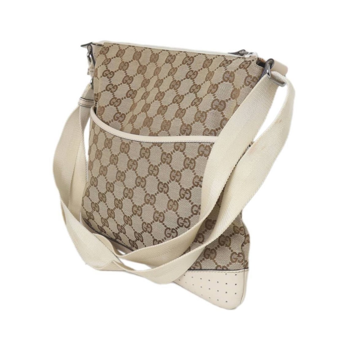 GUCCI GG canvas shoulder bag: --- Catalog ---Category: SizeSize (HxWxD): 28.5cm x 30cm x 3cm / 11.22'' x 11.81'' x 1.18''Strap Length: 70cm - 130cm / 27.55'' - 51.18''Category: DesignType: Shoulder bagColor: Beige, Off-whiteGender