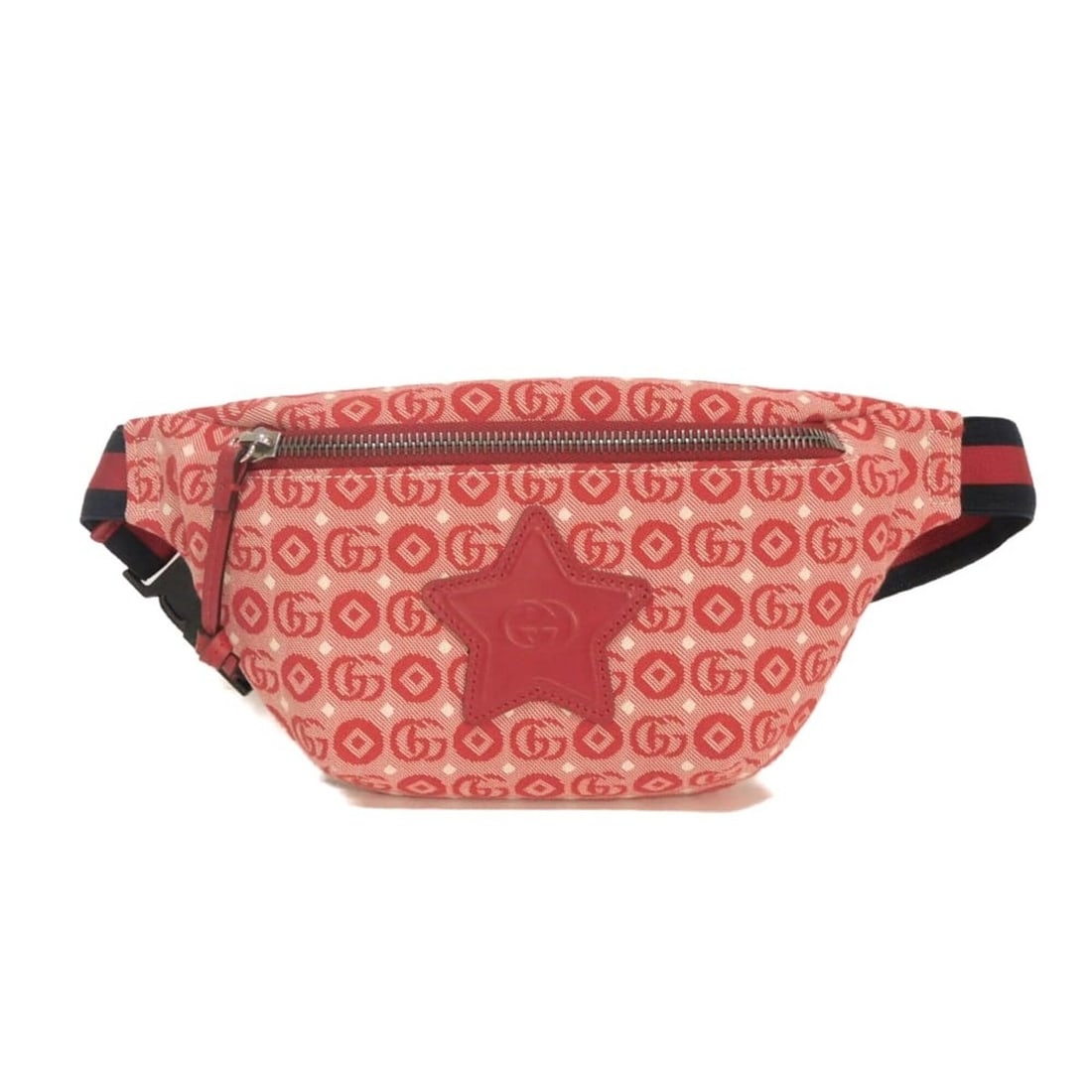 Gucci GUCCI Body Bag Star Interlocking G Waist Pouch Kids GG Web Cotton Children's 502095 FABBD 6479: --- Catalog ---Category: SizeSize (HxWxD): 13cm x 26cm x 3.5cm / 5.11'' x 10.23'' x 1.37''Category: DesignType: Sling bagColor: Red colorGender: Men,WomenMaterial: Silver Category: GeneralMPN: 502095 