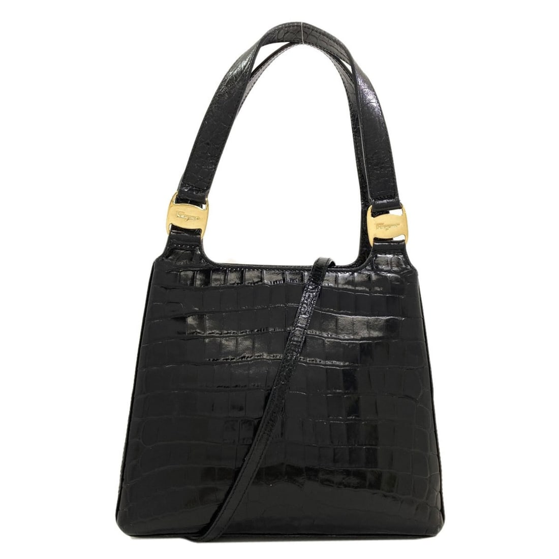 Salvatore Ferragamo Embossed Leather 2-Way Handbag for Women (1 of 20)