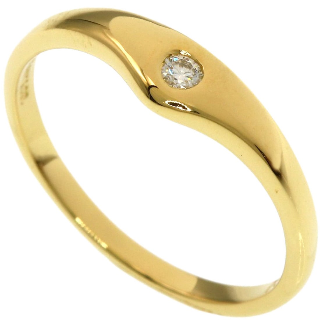 Tiffany & Co. Curved Band 1P Diamond Ring, 18K Yellow Gold, Women's. (1 of 8)