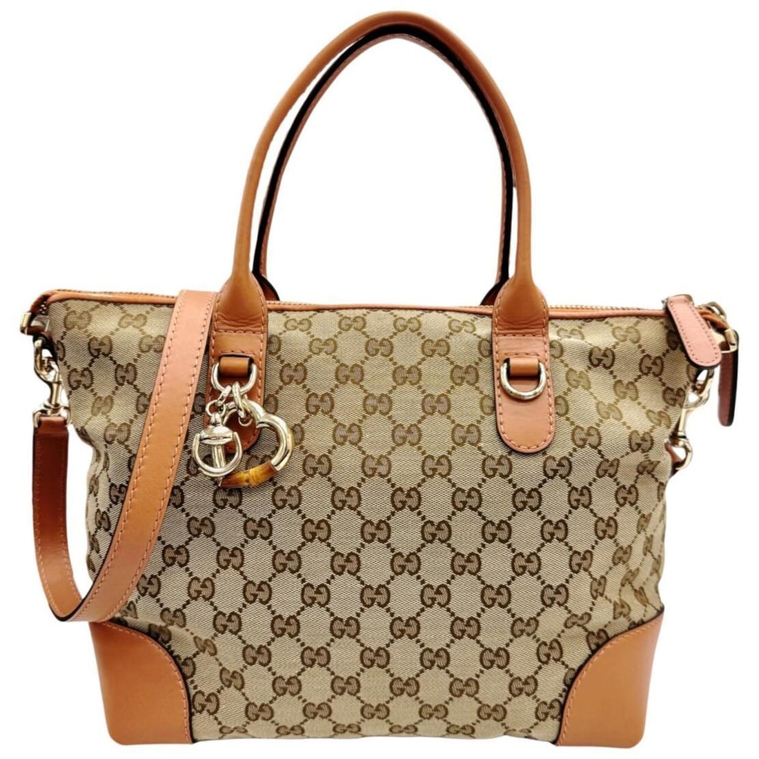 GUCCI 269957 GG Canvas Shoulder Bag, Pink Beige, Women's (1 of 16)