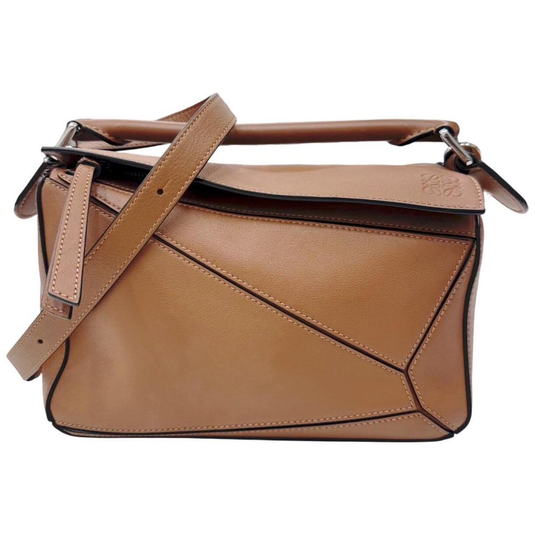 LOEWE Puzzle Bag Small Calfskin Brown Shoulder for Women (1 of 14)