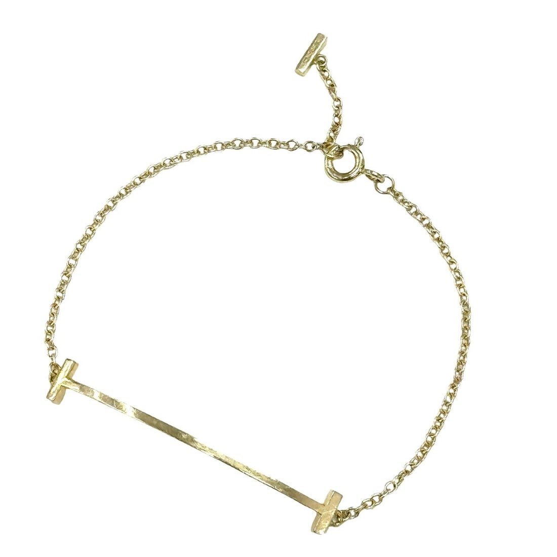 TIFFANY&CO Tiffany T Smile Small Bracelet Bangle Au750 K18YG Women's: --- Catalog ---Category: SizeLength: 15.5cm / 6.1''Category: DesignType: Charm braceletColor: Yellow goldGender: WomenMaterial: Yellow gold (18K)Category: GeneralBrand: Tiffany--- Item List ---Section