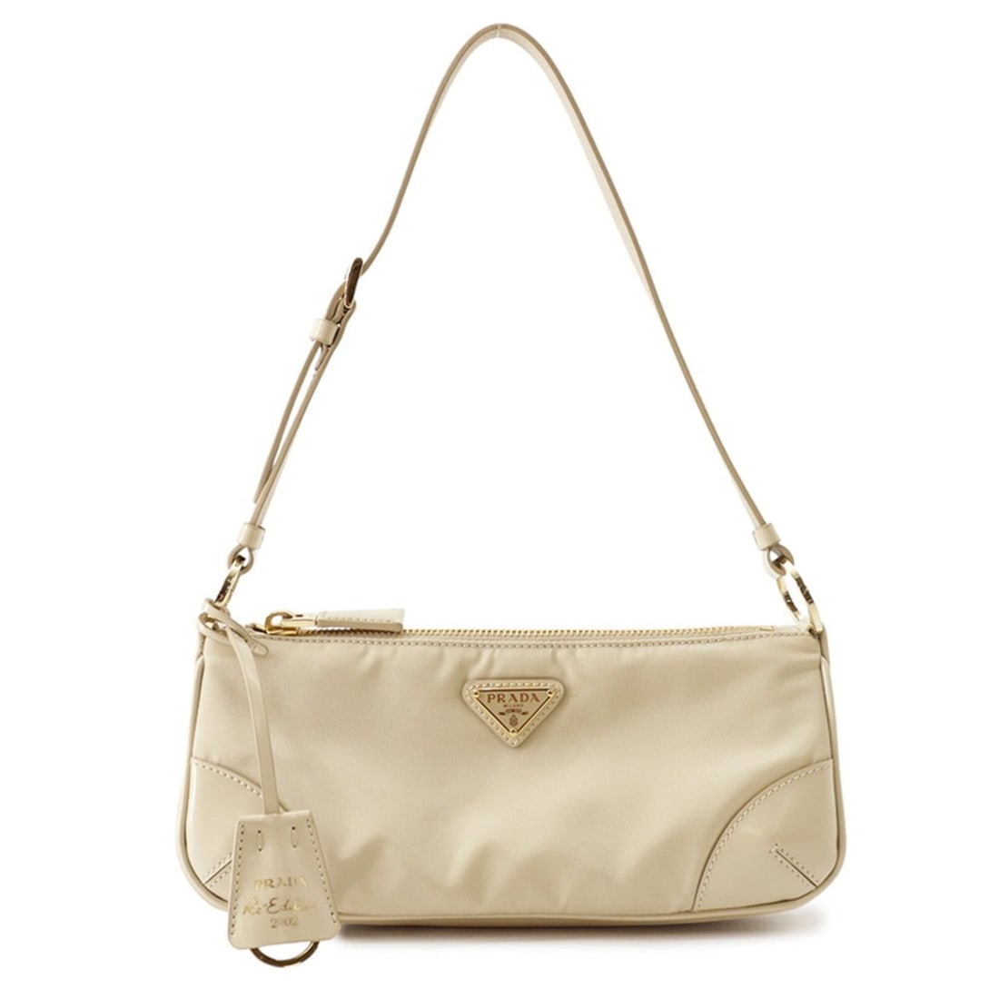 Prada Shoulder Bag Triangle Nylon 1BC201 PRADA Handbag Women's: --- Catalog ---Category: SizeSize (HxWxD): 10cm x 24cm x 6cm / 3.93'' x 9.44'' x 2.36''Category: DesignType: Shoulder bagColor: BeigeGender: WomenMaterial: Nylon , Leather Category: GeneralBrand: Prad